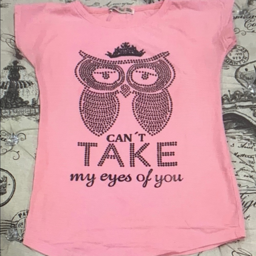 Chic Pink Owl Graphic Women's Tee